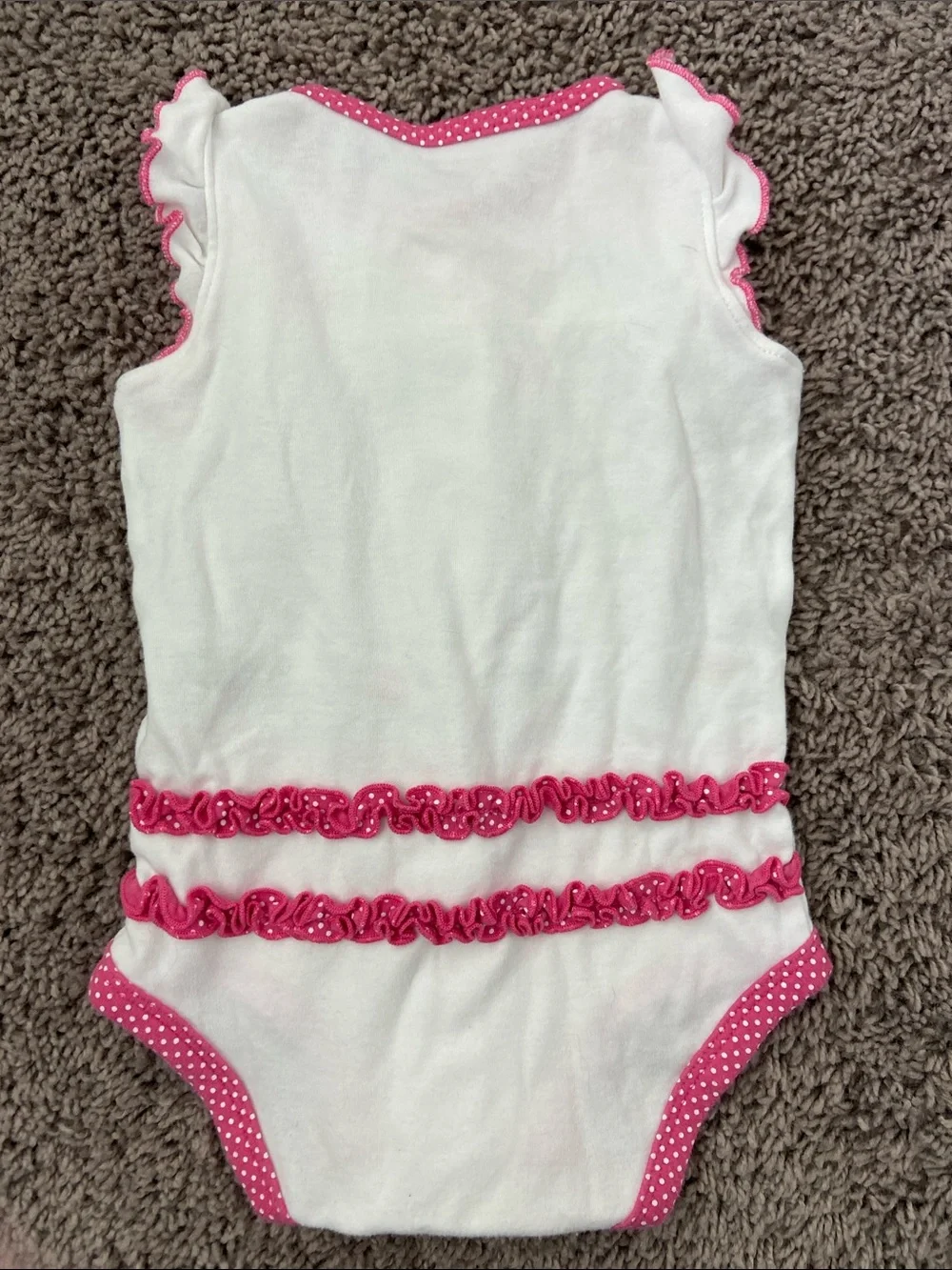 Carter's White Ruffle Sleeve onesie Turtle Print 100% Cotton